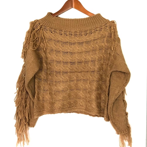 ANDTHEWHY Brown Fringe Sweater - Picture 2 of 6